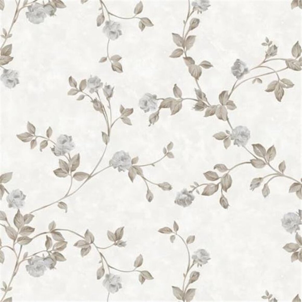 Floral Peel and Stick Wallpaper, Vintage Flower and Leaf Contact Paper, Grey